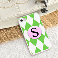 Personalized iPhone Case (Diamonds with White Trim) (GC973)
