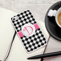 Personalized iPhone Case (Houndstooth with White Trim) (GC973)