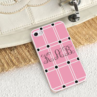 Personalized iPhone Case (Pink with White Trim) (GC973)