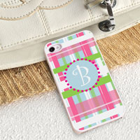 Personalized iPhone Case (Plaid with White Trim) (GC973)