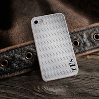 Personalized iPhone Case (Steel with White Trim) (GC973)