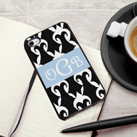 Personalized iPhone Case (Damask with Black Trim) (GC974)
