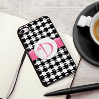 Personalized iPhone Case (Houndstooth with Black Trim) (GC974)