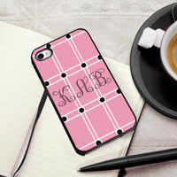 Personalized iPhone Case (Pink with Black Trim) (GC974)