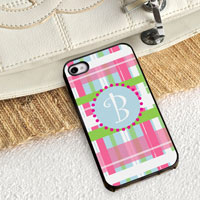 Personalized iPhone Case (Plaid with Black Trim) (GC974)