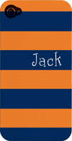 Kelly Hughes Designs - Phone Cases (Navy & Orange Stripe) (pc1110)