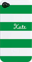 Kelly Hughes Designs - Phone Cases (Green & White Stripe) (pc1113)