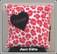 Just Gifts by Robin - Autograph Pillows (Pink Leopard Fleece) (221)