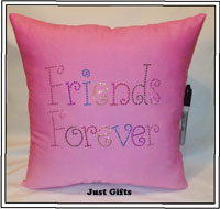 Just Gifts by Robin - Autograph Pillows (Friends Forever Rhinestones on Pink) (TR14P)