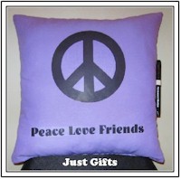 Just Gifts by Robin - Autograph Pillows (Peace-Love-Friends) (TR1C)