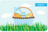 Spark & Spark Laminated Placemats - A Cute Blue Easter Basket