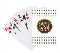 Devora Designs - Playing Cards (Chocolate Dot Light Blue Monogram) PLYCRD-187