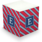 Sticky Memo Cubes by Boatman Geller - Repp Tie Red & Navy (675 Self-Stick Notes)