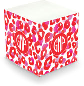 Sticky Memo Cubes by The Boatman Group - Red & Pink Leopard (675 Self-Stick Notes)