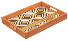 Preppy Plates - Personalized Bamboo Trays (Tangeine Diamonds)