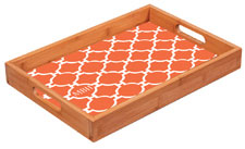Preppy Plates - Personalized Bamboo Trays (Mod Orange)