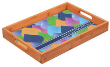 Preppy Plates - Personalized Bamboo Trays (Peacock)