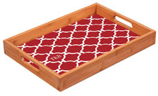 Preppy Plates - Personalized Bamboo Trays (Mod Red)