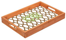 Preppy Plates - Personalized Bamboo Trays (Trellis Chocolate)
