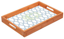 Preppy Plates - Personalized Bamboo Trays (Trellis Sea)