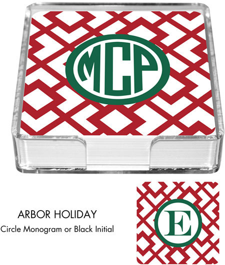 Preppy Plates - Personalized Coasters (Arbor Christmas)