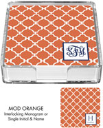 Preppy Plates - Personalized Coasters (Mod Orange)
