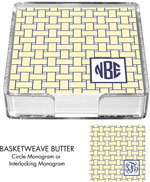 Preppy Plates - Personalized Coasters (Basketweave Butter)