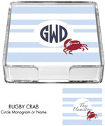 Preppy Plates - Personalized Coasters (Rugby Crab)