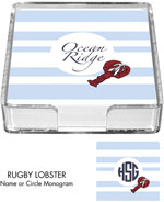 Preppy Plates - Personalized Coasters (Rugby Lobster)