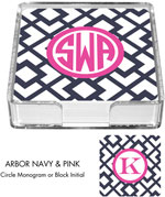 Preppy Plates - Personalized Coasters (Arbor Navy & Pink)