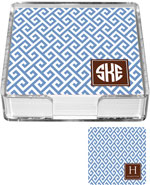 Preppy Plates - Personalized Coasters (Santorini Blue)
