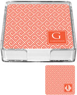 Preppy Plates - Personalized Coasters (Santorini Orange)