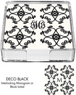 Preppy Plates - Personalized Coasters (Deco Black)