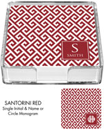 Preppy Plates - Personalized Coasters (Santorini Red)