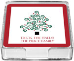 Preppy Plates - Personalized Coasters (Christmas Tree)