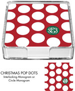 Preppy Plates - Personalized Coasters (Christmas Pop Dots)