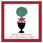 Preppy Plates - Personalized Coasters (Christmas Topiary)