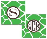 Preppy Plates - Personalized Coasters (Lime Giraffe)