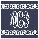 Preppy Plates - Personalized Coasters (Navy Nautical)