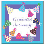 Preppy Plates - Personalized Coasters (Party Hats)