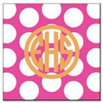 Preppy Plates - Personalized Coasters (Pop Dots Pink Orange)