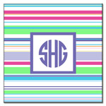Preppy Plates - Personalized Coasters (Summer Stripe)