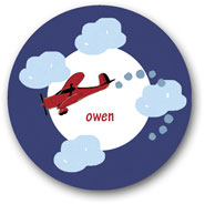 Preppy Plates - Personalized Melamine Plates (Airplane)