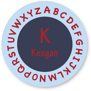Preppy Plates - Personalized Melamine Plates (Alphabet Blue)