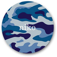 Preppy Plates - Personalized Melamine Plates (Blue Camo)