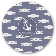 Preppy Plates - Personalized Melamine Plates (Anchors Away Name)