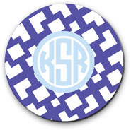 Preppy Plates - Personalized Melamine Plates (Arbor Ocean Circle Monogram)
