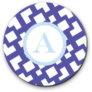 Preppy Plates - Personalized Melamine Plates (Arbor Ocean Single Initial)