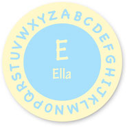 Preppy Plates - Personalized Melamine Plates (Alphabet Yellow)