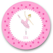 Preppy Plates - Personalized Melamine Plates (Ballerina)